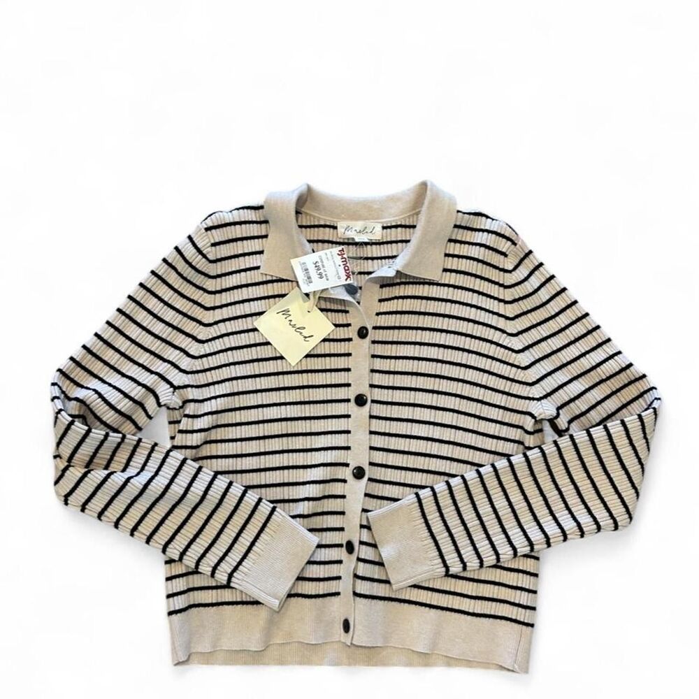 NWT Marled Striped Cardigan - XL